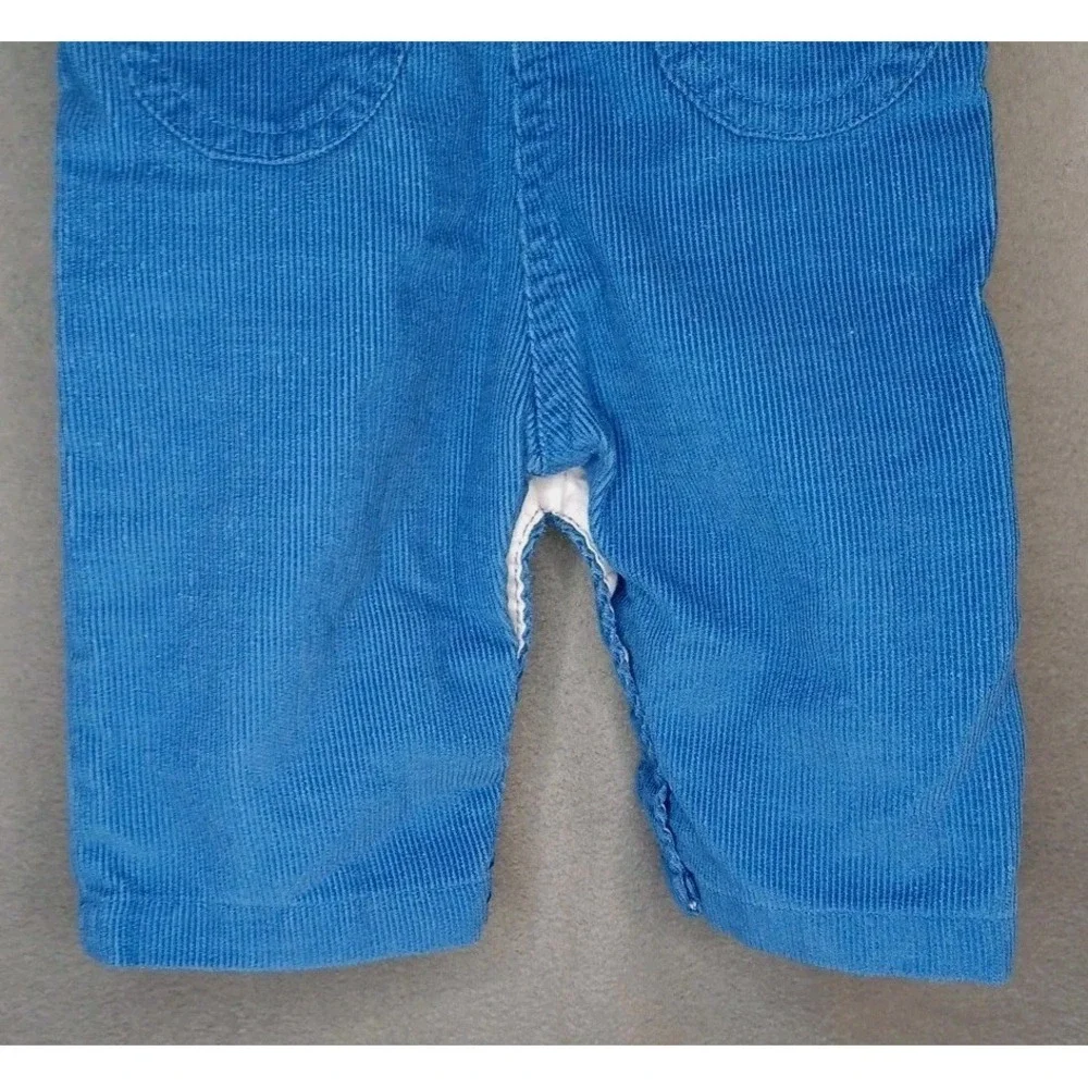 Health-Tex Blue‎ Corduroy Overalls Iinfant Solid Made In USA Logo Vintage